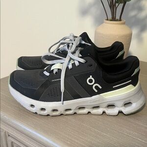 On Running Black and White Athletic Shoes